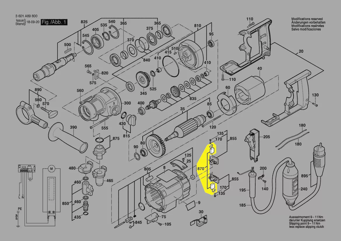 Balais charbon 1 607 014 17L BOSCH